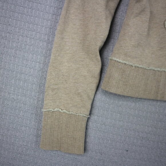 Hurley Vintage Y2k Grunge Style Hoodie Womens Medium Beige Cream - Picture 8 of 8